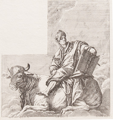 Veronese etching from 1682 Saint Luke, Saint Matthew